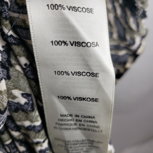 Loralette Green/Black Printed Crossover Bohemian Peasant Dress Sz 18/20 - Picture 8 of 8